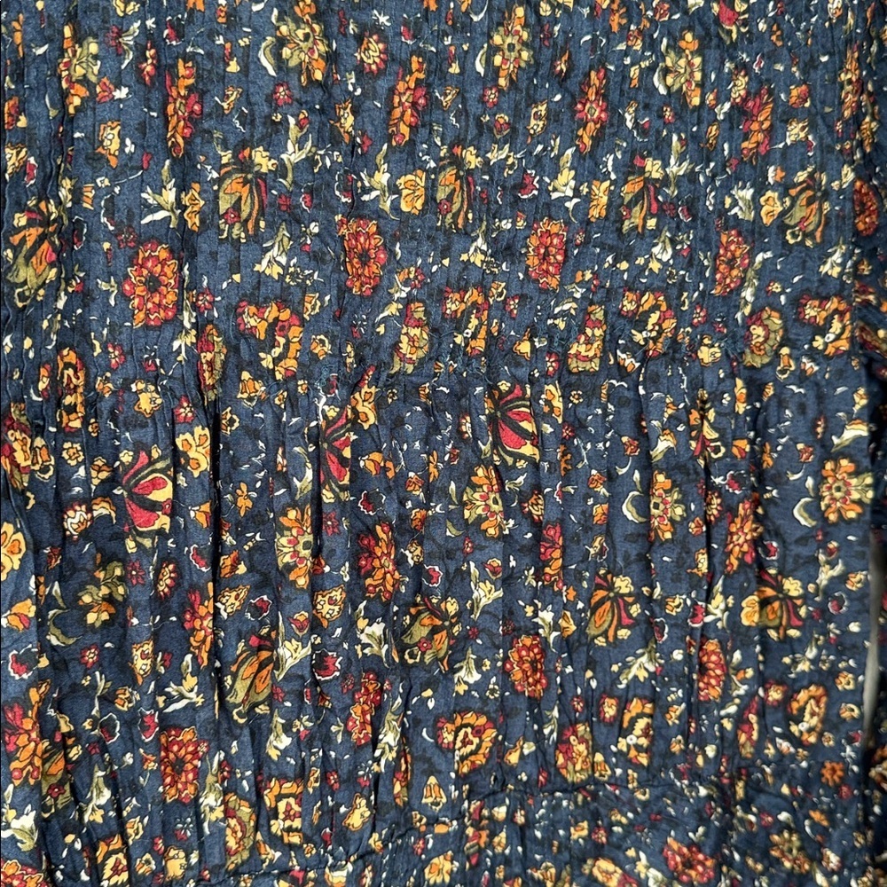 Veronica Beard Shireen Dress Ink Multi Vine Floral Long Sleeve Cotton Midi - Picture 13 of 16